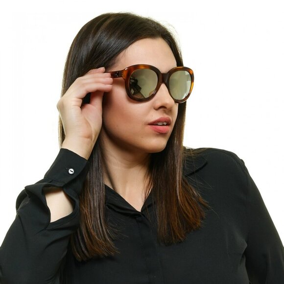 Celine Women BRAND NEW Sunglasses Light Havana Smoke Mirror Oval CL40071I 56C - Picture 10 of 10